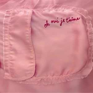 Free People Light Pink/Cherry Blossom “Like Honey” LongSleeve Satin Pajama Shirt